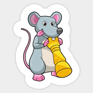 Mouse at Chess with Chess piece Pawn Sticker